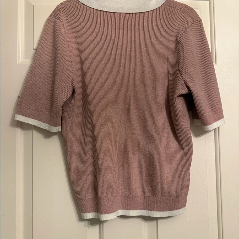 Bluivy Pink Short Sleeve Polo Top - Picture 3 of 4